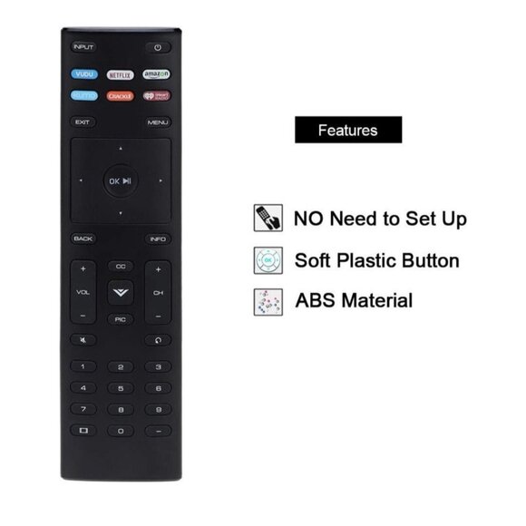 Universal XRT136 Remote Control for Vizio Smart TVs D24f-F1 D43f-F1 E43-E2 M65-E - Picture 2 of 7